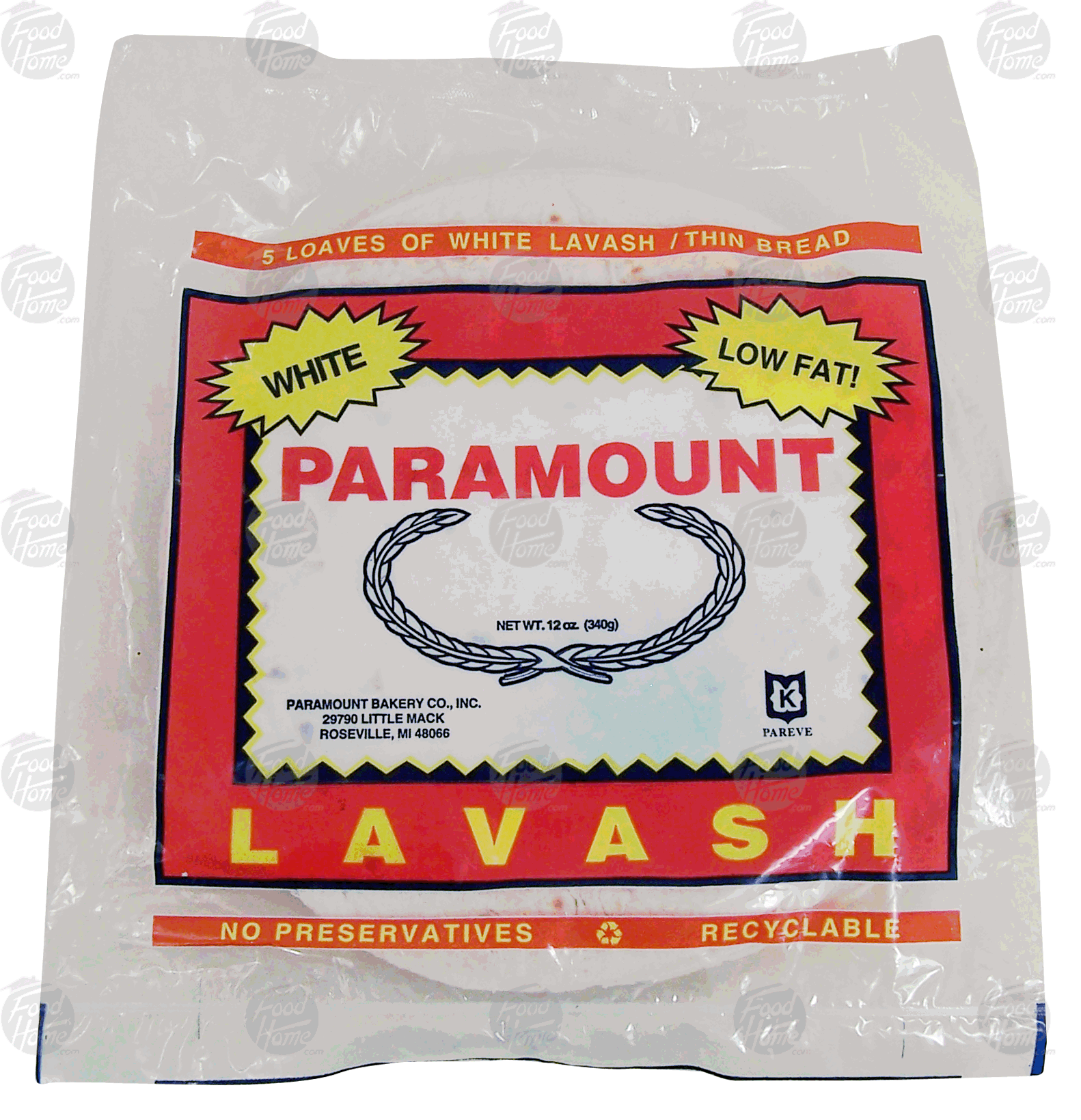 Paramount  white lavash/thin bread, 5 loaves Full-Size Picture